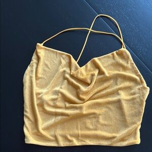 Gold Backless Crop Camisole